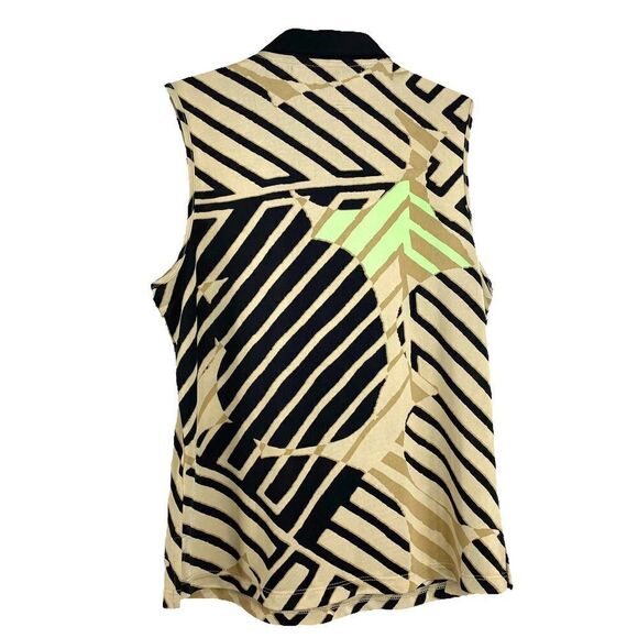 Jamie Sadock sleeveless striped geometric print golf top Sz M - Picture 6 of 7